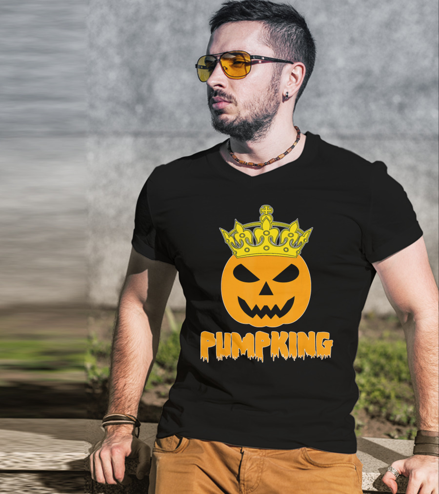 Pumpking Crowned Jack-o'-Lantern Halloween Couple Humor T-Shirt