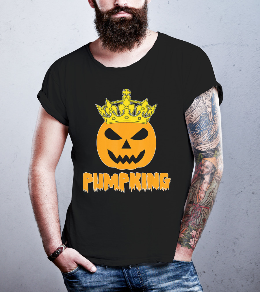 Pumpking Crowned Jack-o'-Lantern Halloween Couple Humor T-Shirt