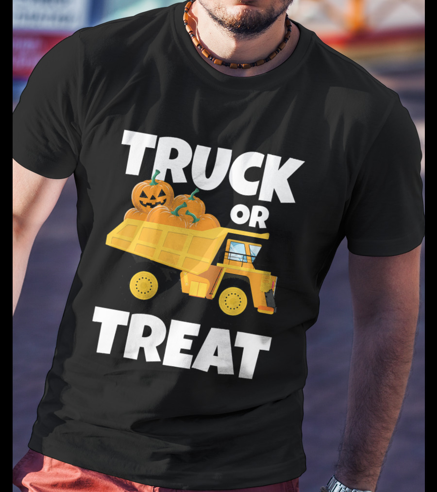 Kids Halloween Toddlers Boys Truck Or Treat Pumpkins T-Shirt