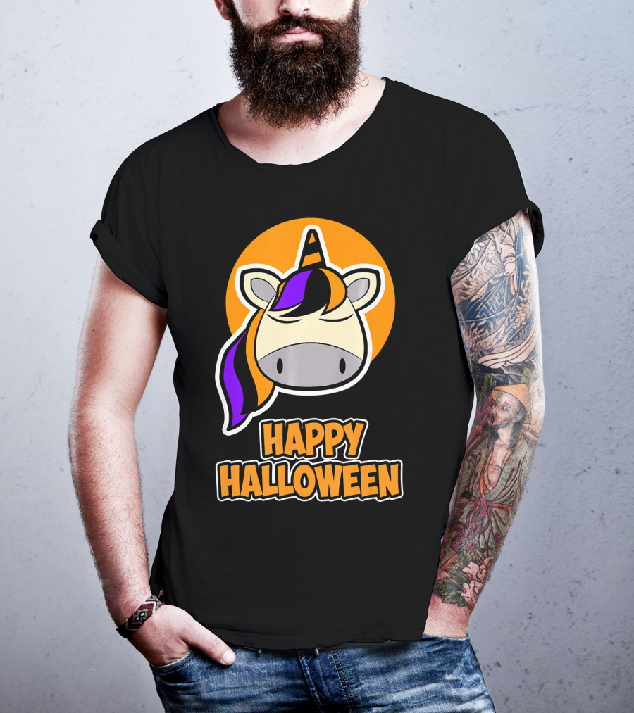 Happy Halloween Colorful Sleeping Unicorn T-Shirt