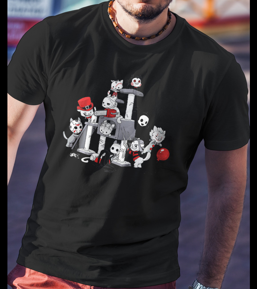 Kitties Killer Horror Movie Icons Cats T-Shirt