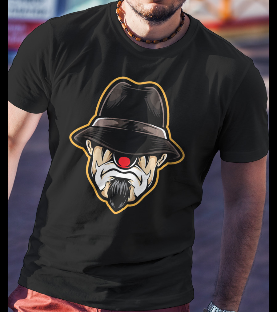 Halloween Scary Clown Cholo Gangster Hat Beard T-Shirt