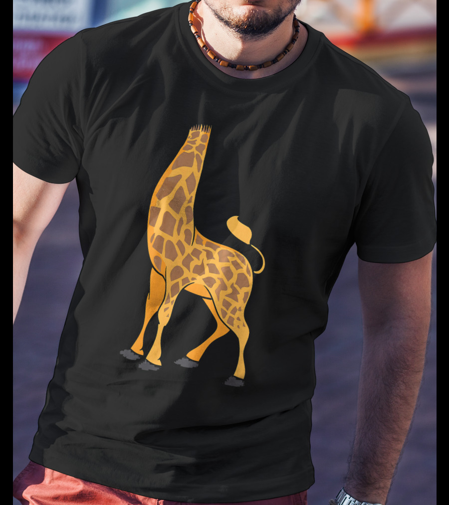 Giraffe In The Style Of A Dinosaur At The Tail End T-Shirt
