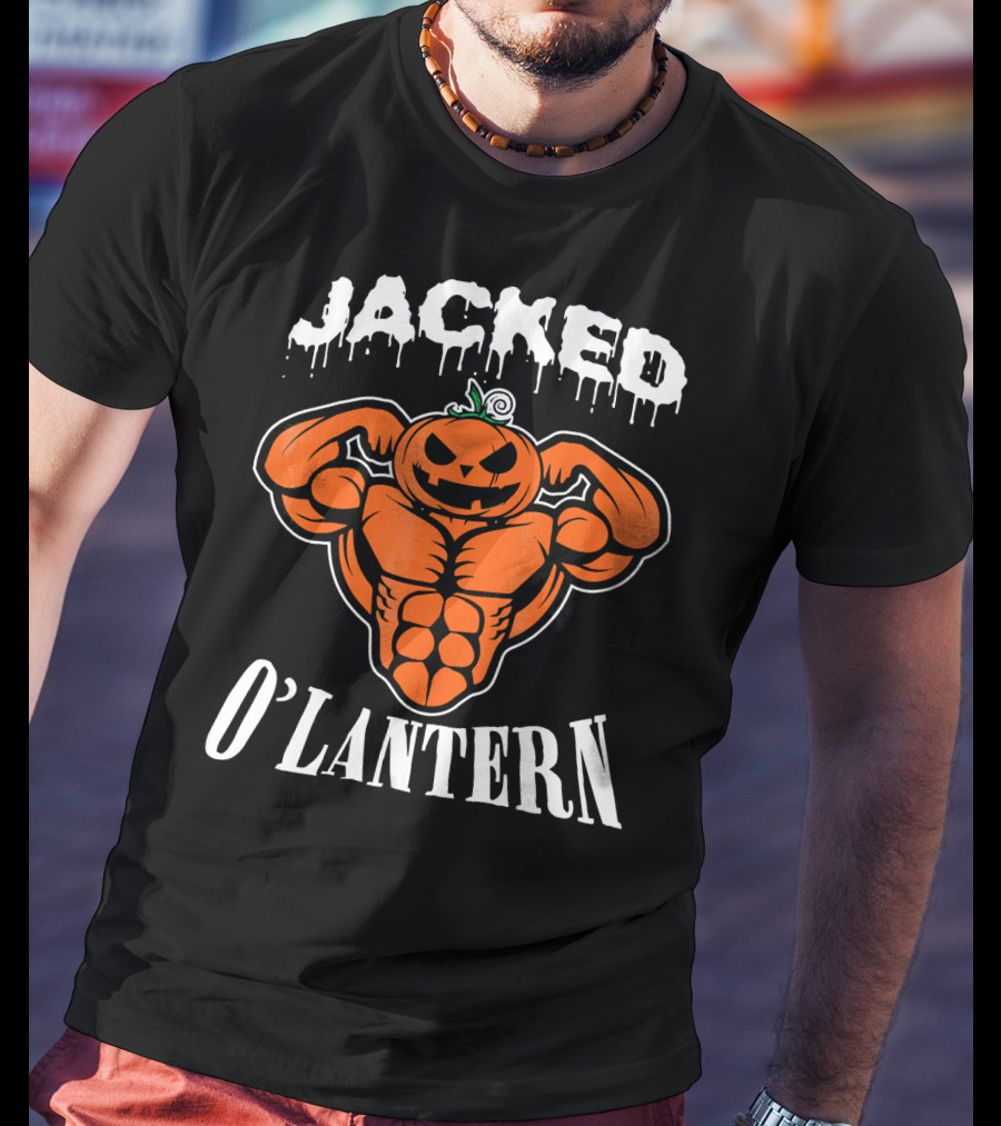 Jacked O'Lantern Cute Smile Pumpkin Strong Gymer T-Shirt