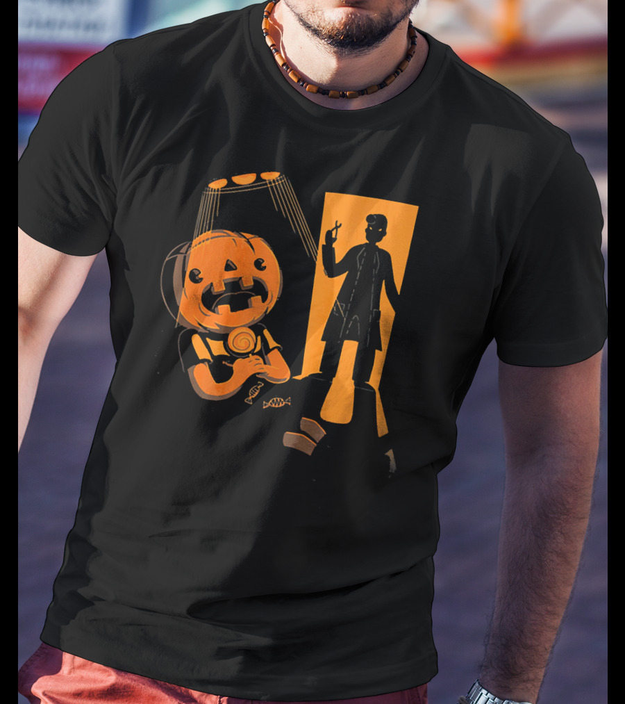 Dentist Halloween Horror Pumpkin Patient Dental Hygienist Shadow T-Shirt