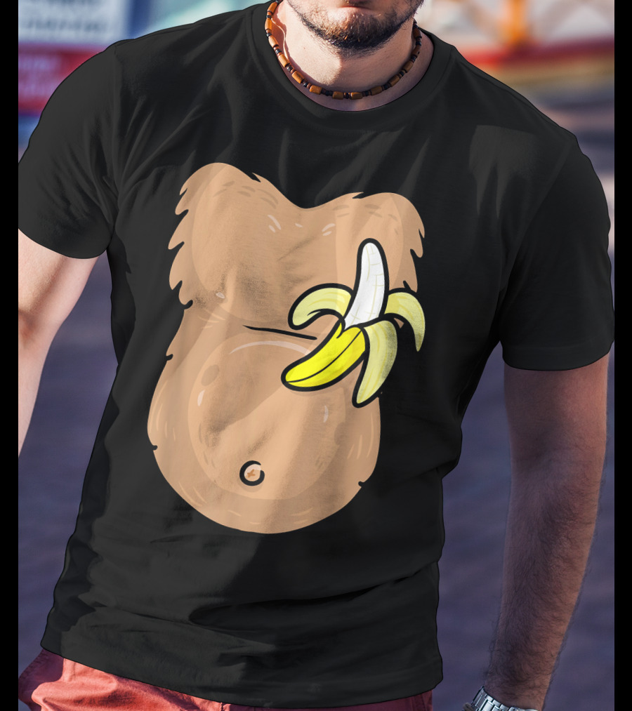 Monkey Costume Banana Belly T-Shirt