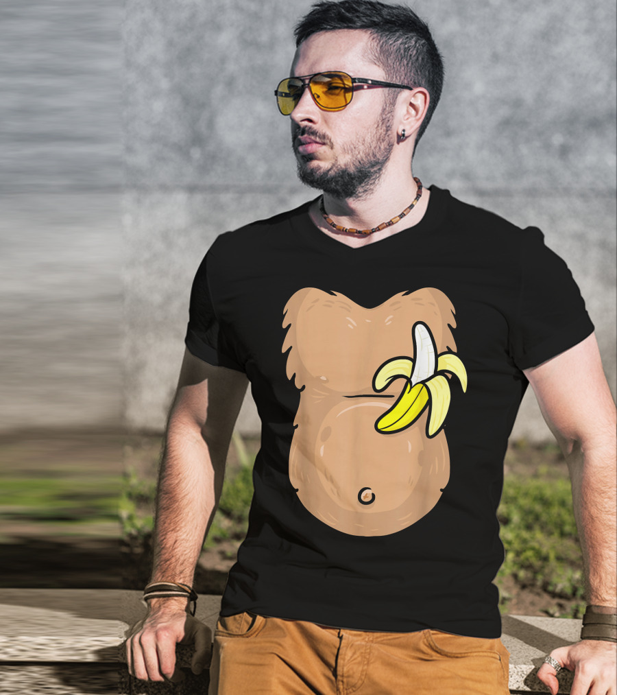Monkey Costume Banana Belly T-Shirt