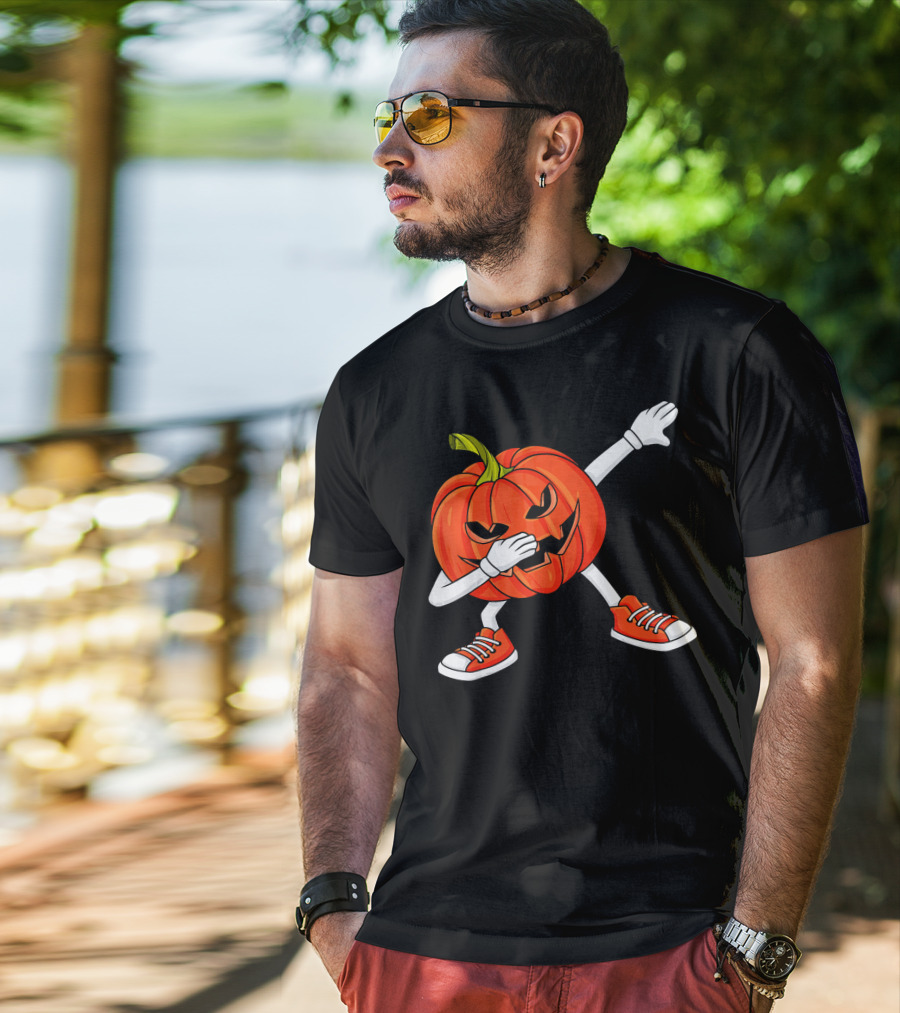 Dabbing Jack O Lantern Pumpkin Dance Pose T-Shirt
