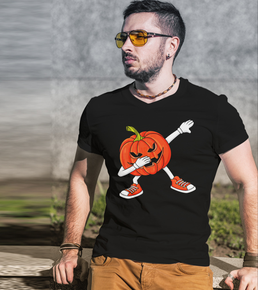 Dabbing Jack O Lantern Pumpkin Dance Pose T-Shirt