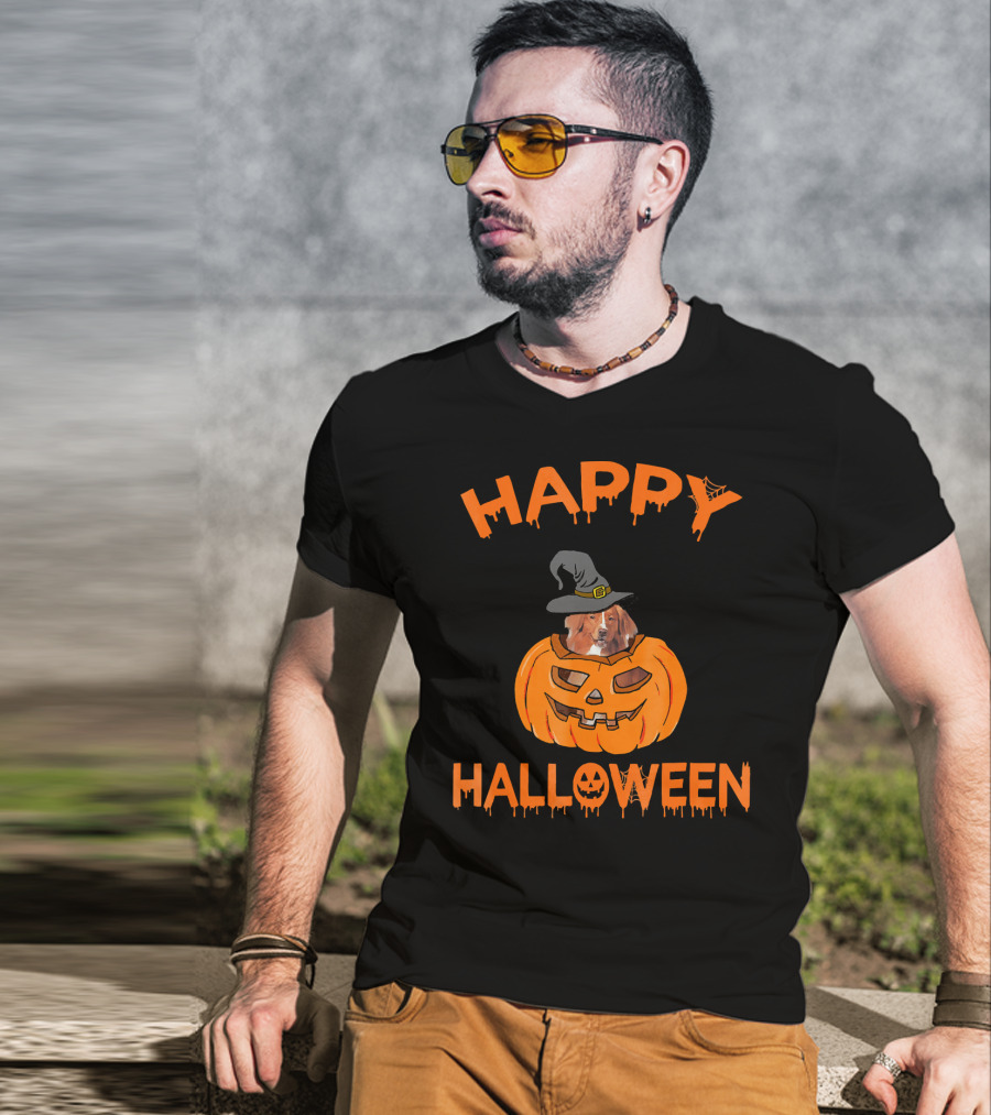 Happy Halloween Nova Scotia Duck Tolling Retriever Pumpkin T-Shirt