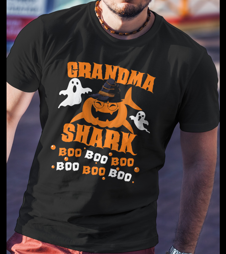 Grandma Shark Witch Boo Boo Boo Halloween Ghosts T-Shirt