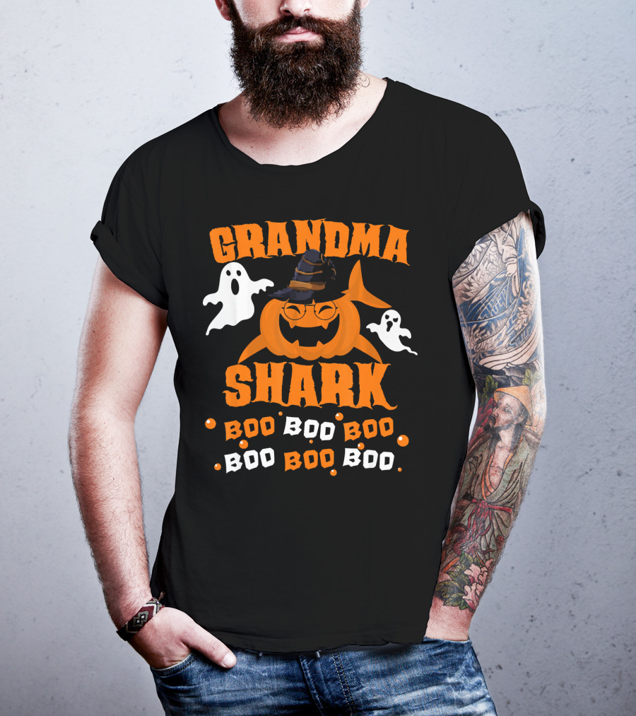 Grandma Shark Witch Boo Boo Boo Halloween Ghosts T-Shirt