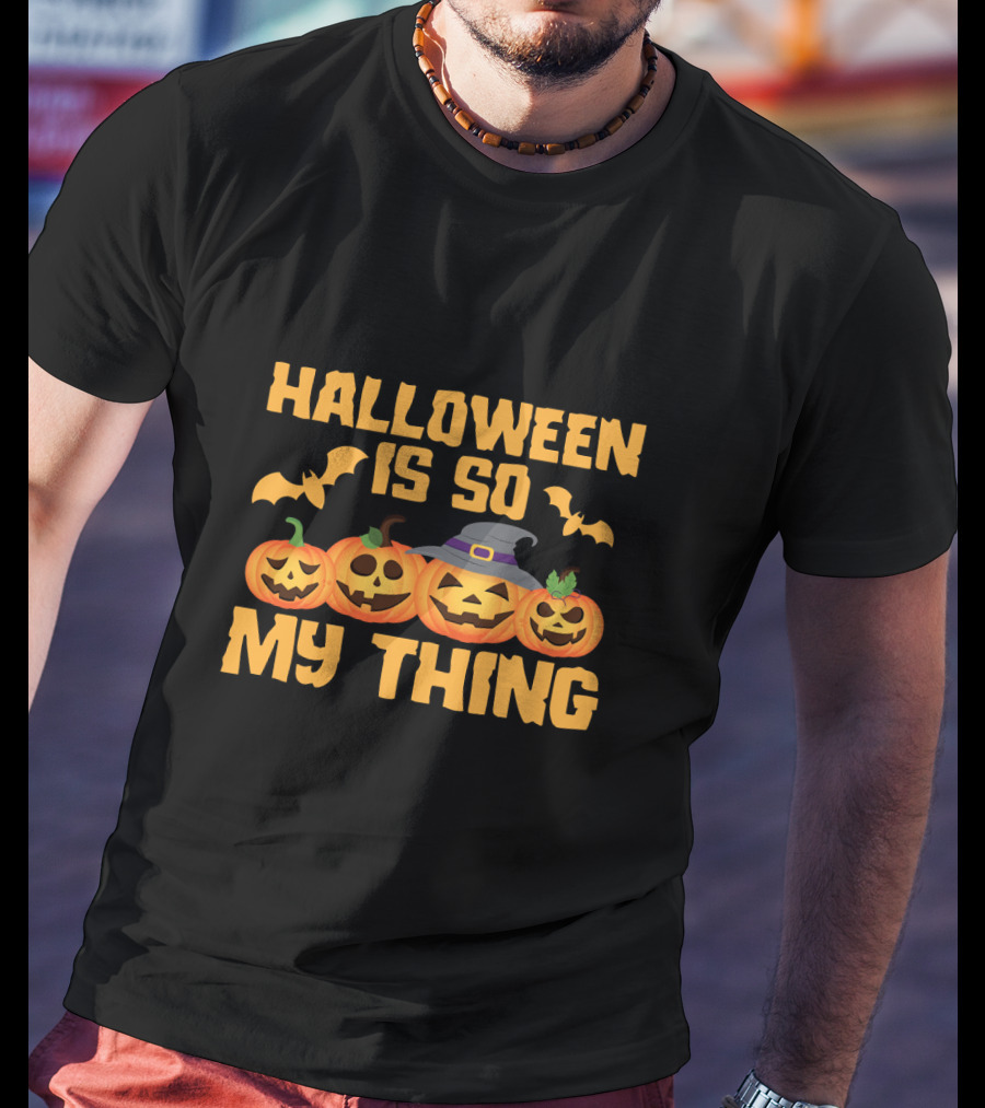 Halloween Is So My Thing Pumpkin Witch Bats T-Shirt