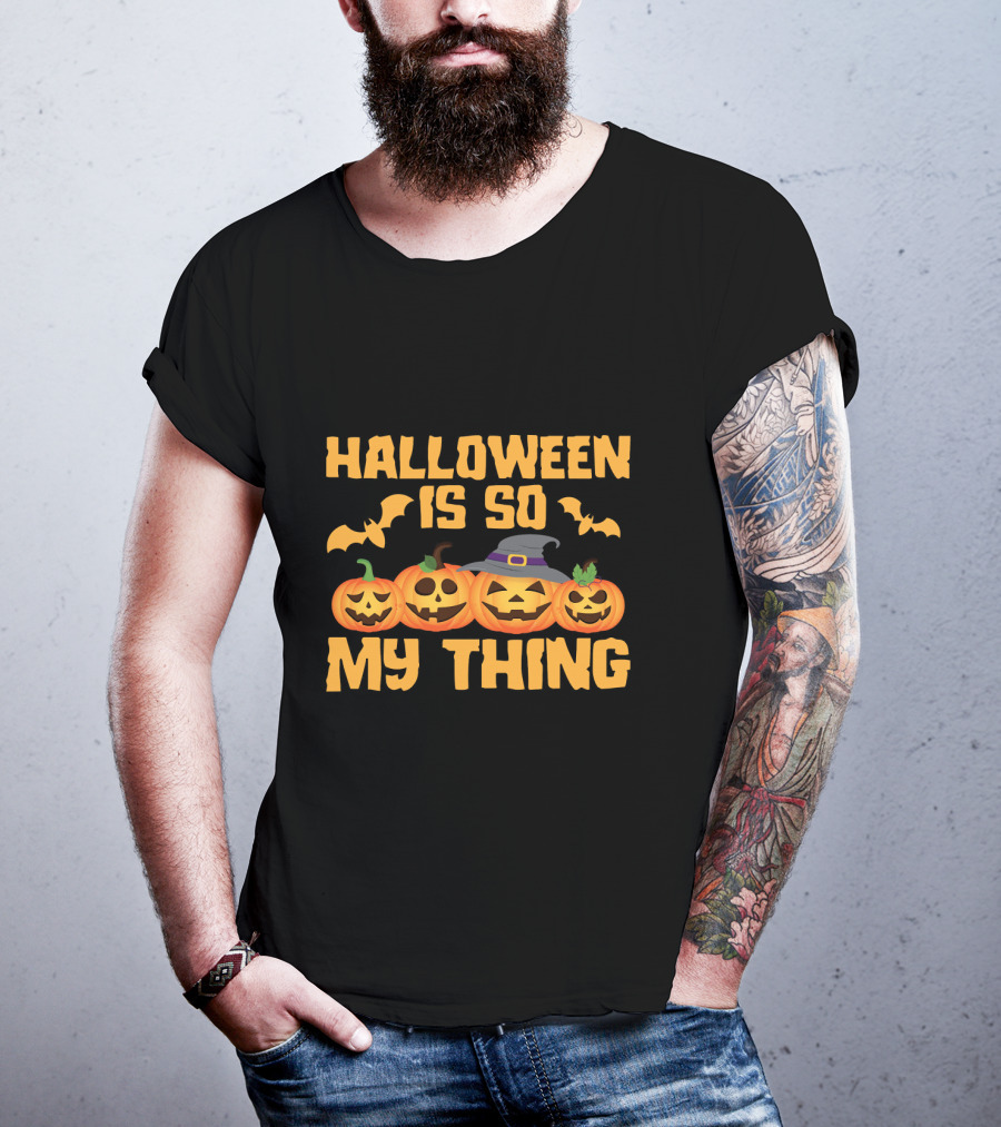 Halloween Is So My Thing Pumpkin Witch Bats T-Shirt