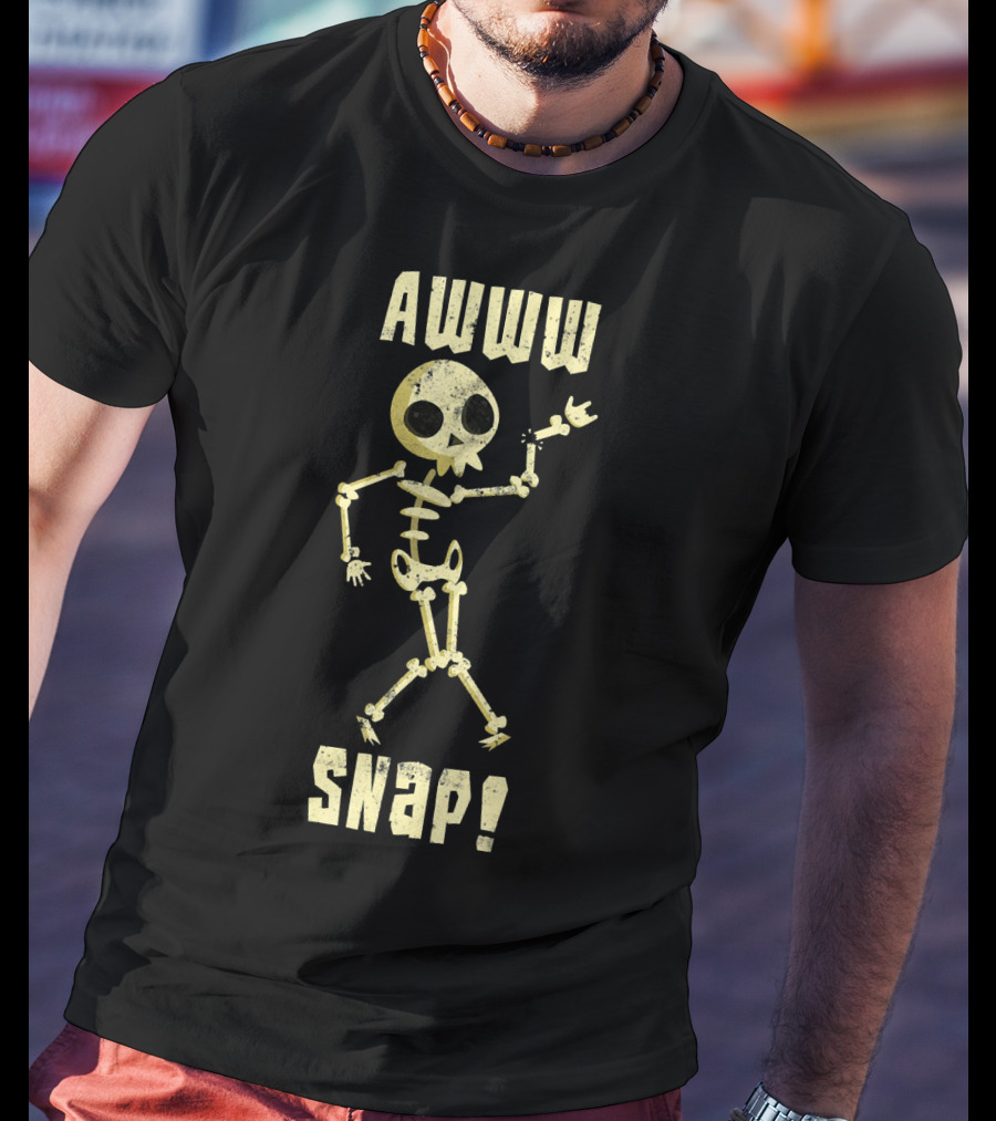 Awww Snap Funny Broken Arm Skeleton T-Shirt