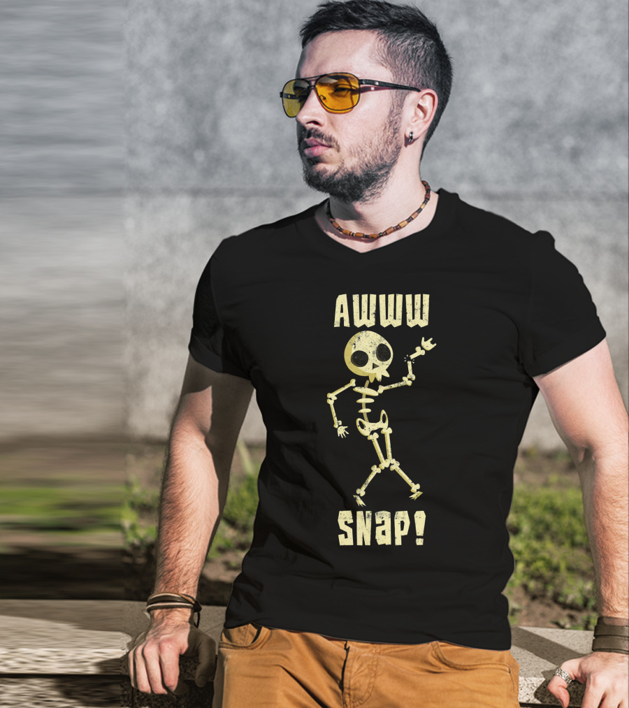 Awww Snap Funny Broken Arm Skeleton T-Shirt