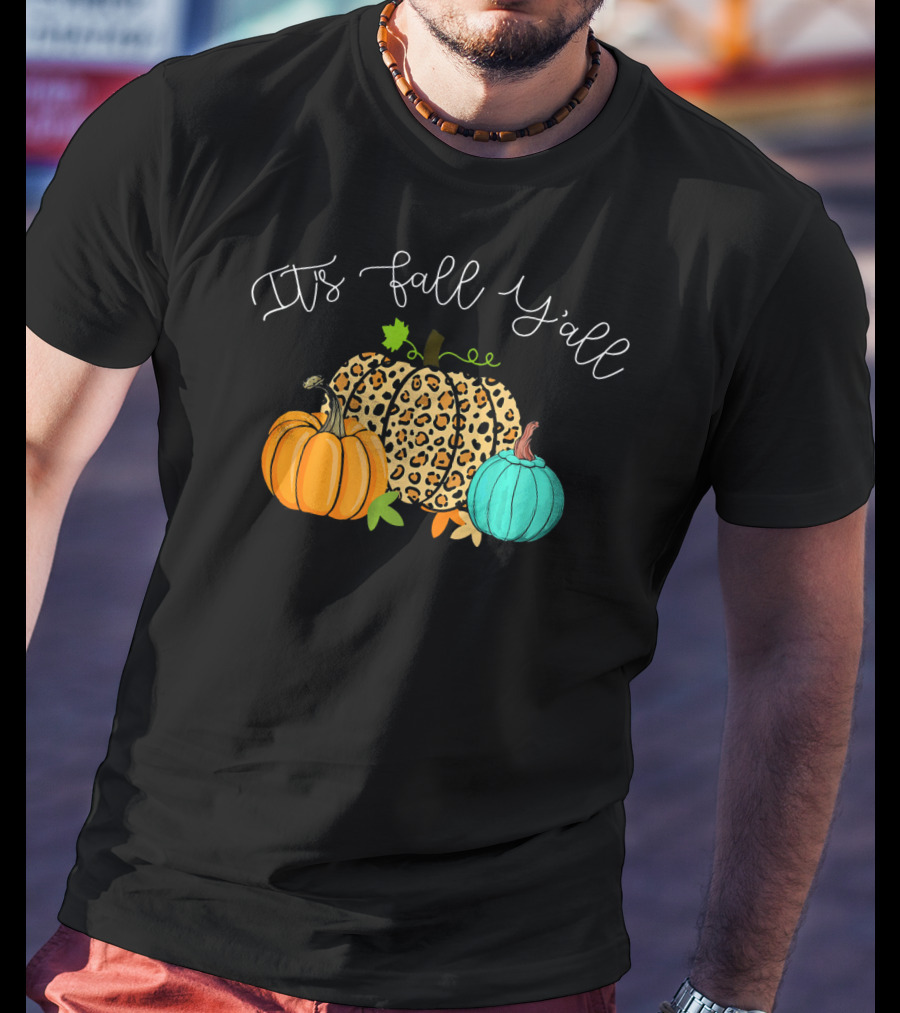 It's Fall Y'all Leopard Pumpkin Trio T-Shirt
