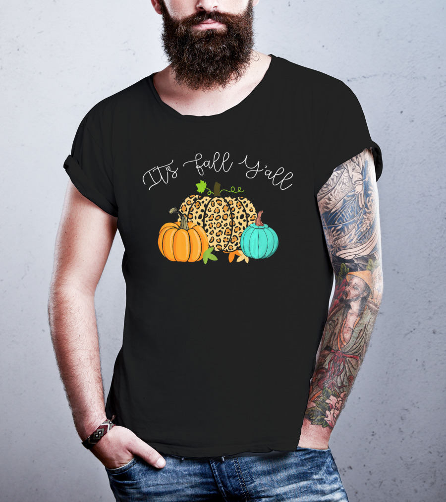 It's Fall Y'all Leopard Pumpkin Trio T-Shirt