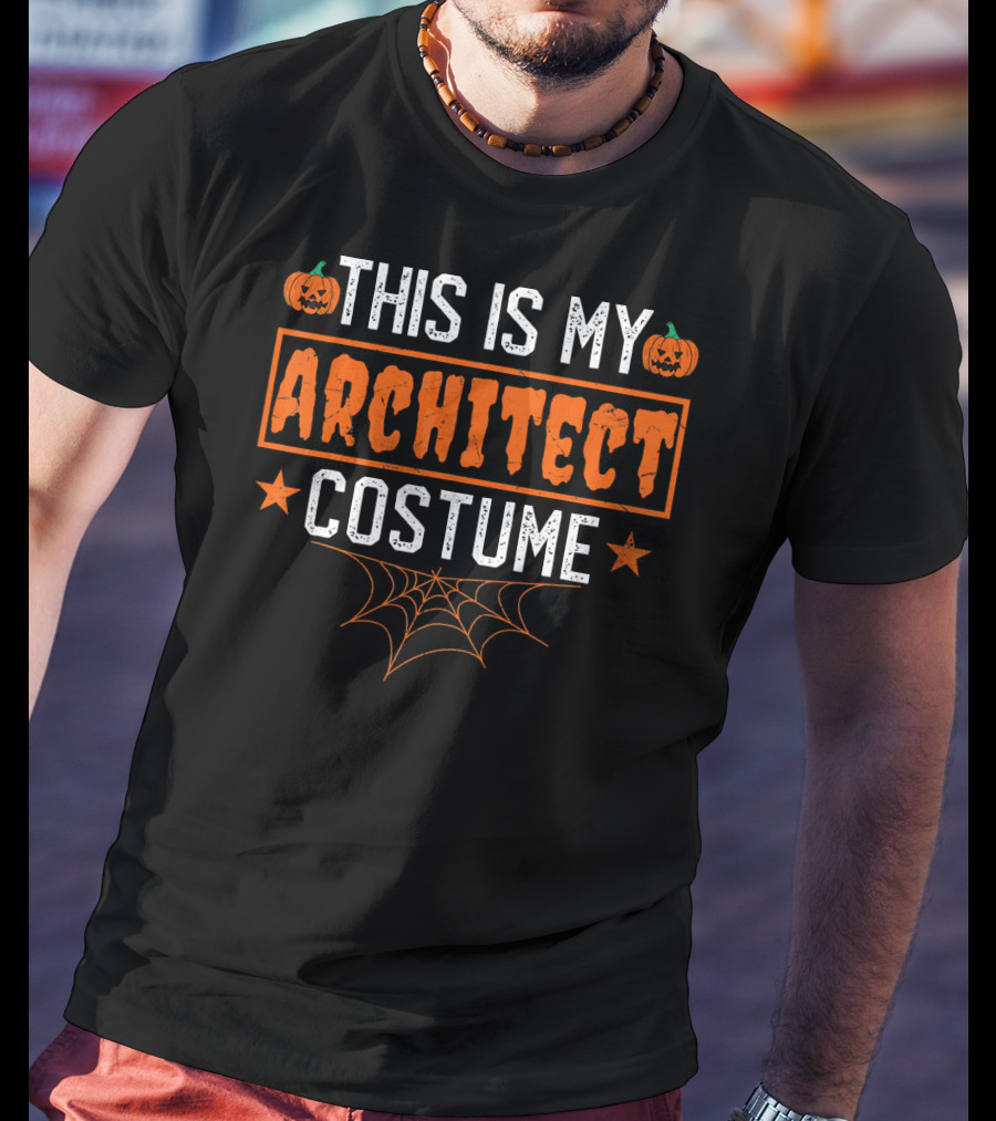 This Is My Architect Costume Halloween Pumpkins And Spiderweb T-Shirt