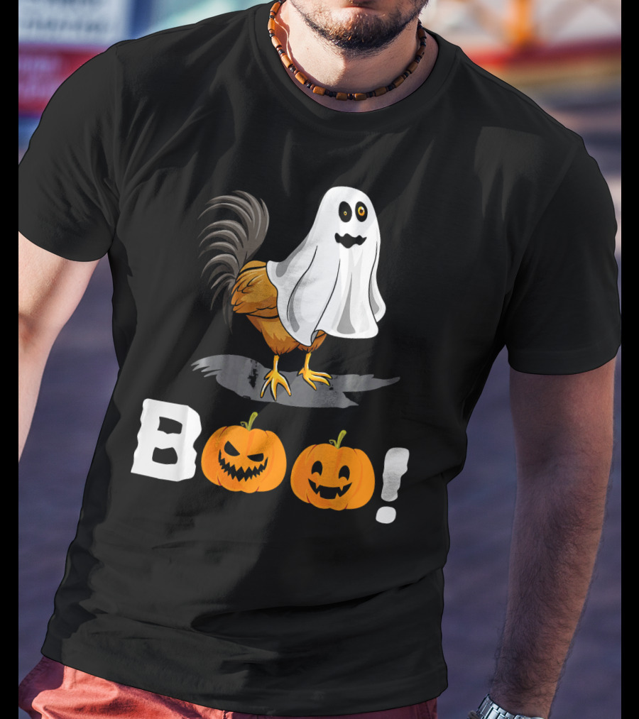 Boo Chicken Halloween Costume With Pumpkins T-Shirt