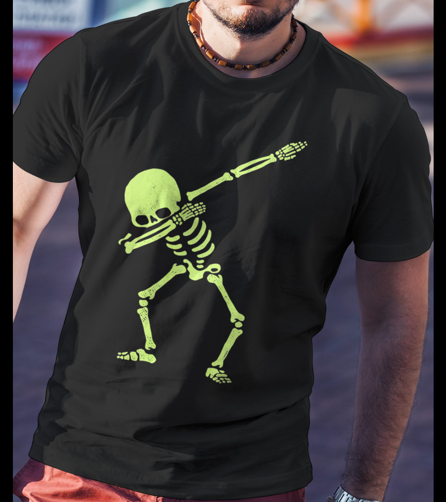 Dabbing Skeleton Glow In The Dark Hip Hop Skull T-Shirt