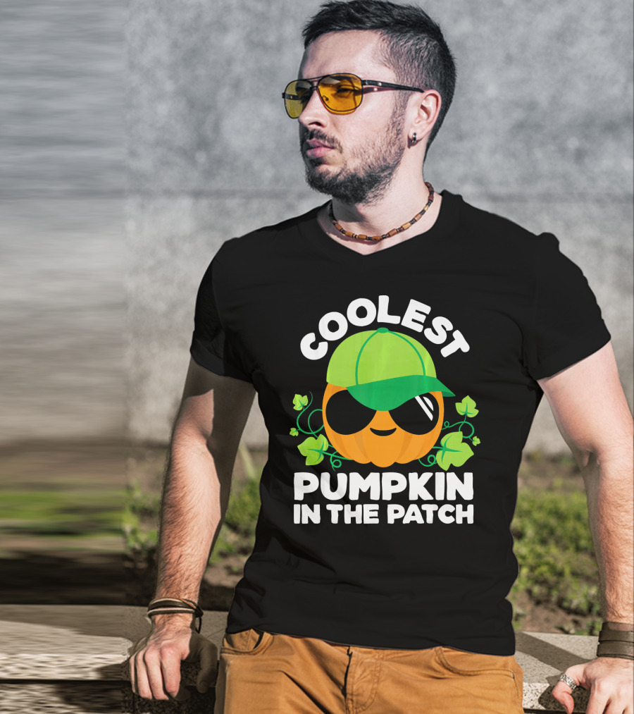 Coolest Pumpkin In The Patch Kids Pumpkin Patch Boys Or Girls Fall Co T-Shirt