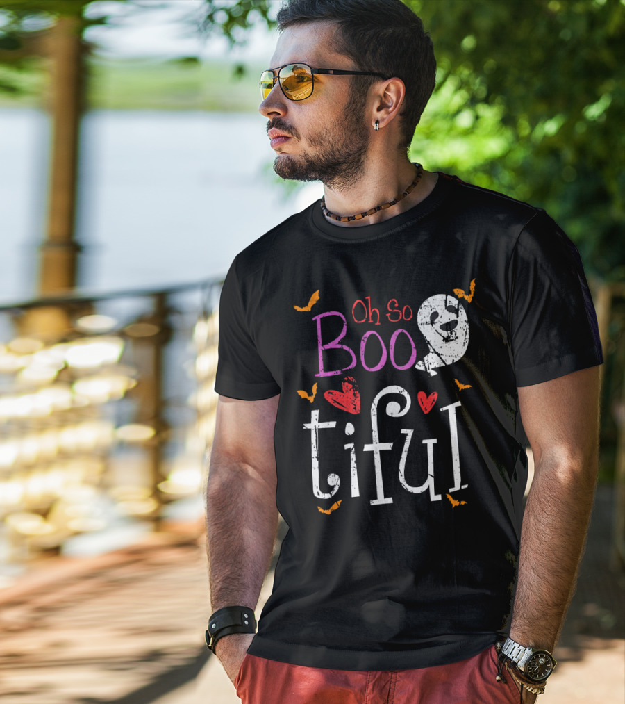 Oh So Boo Tiful Ghost Hearts And Bats T-Shirt