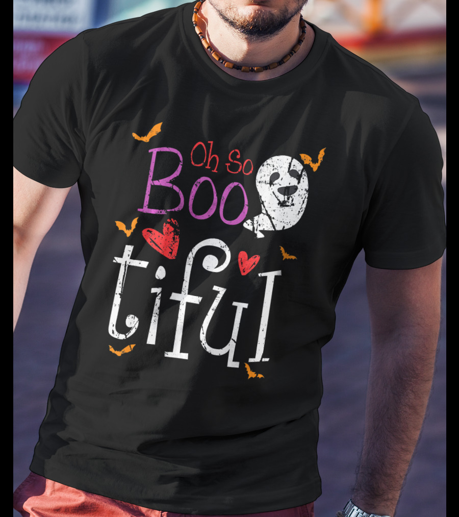Oh So Boo Tiful Ghost Hearts And Bats T-Shirt