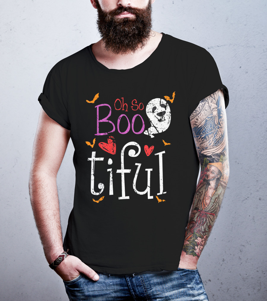 Oh So Boo Tiful Ghost Hearts And Bats T-Shirt