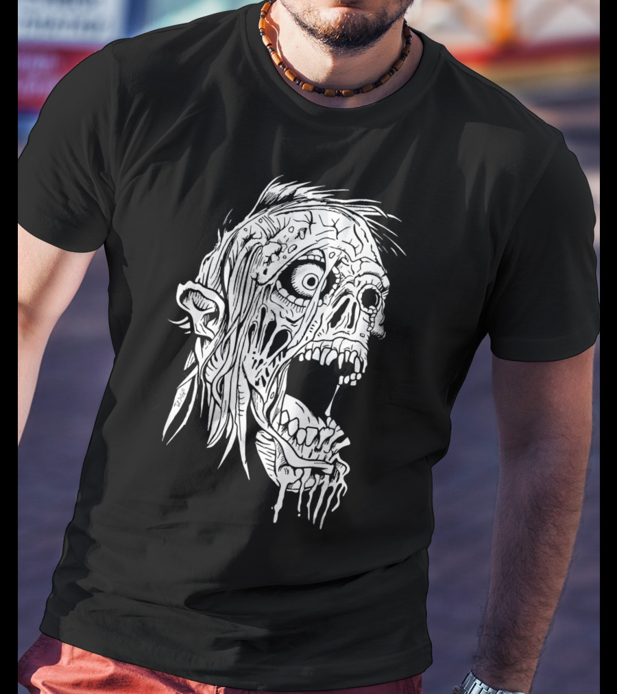 Zombie Halloween Horror Costume Top Creepy Skull T-Shirt