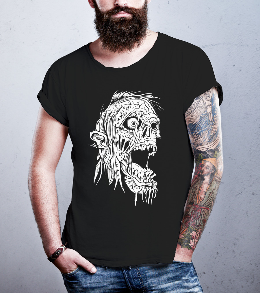 Zombie Halloween Horror Costume Top Creepy Skull T-Shirt