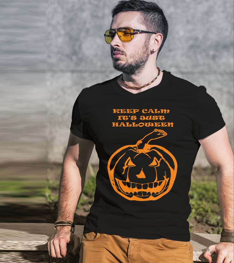 Keep Calm It's Just Halloween Pumpkin T-Shirt