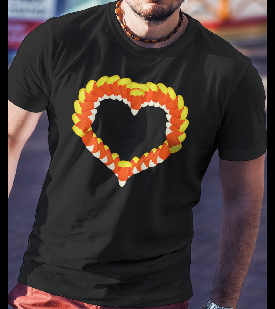 Heart Of Halloween Candy Corn Trick Or Treat T-Shirt
