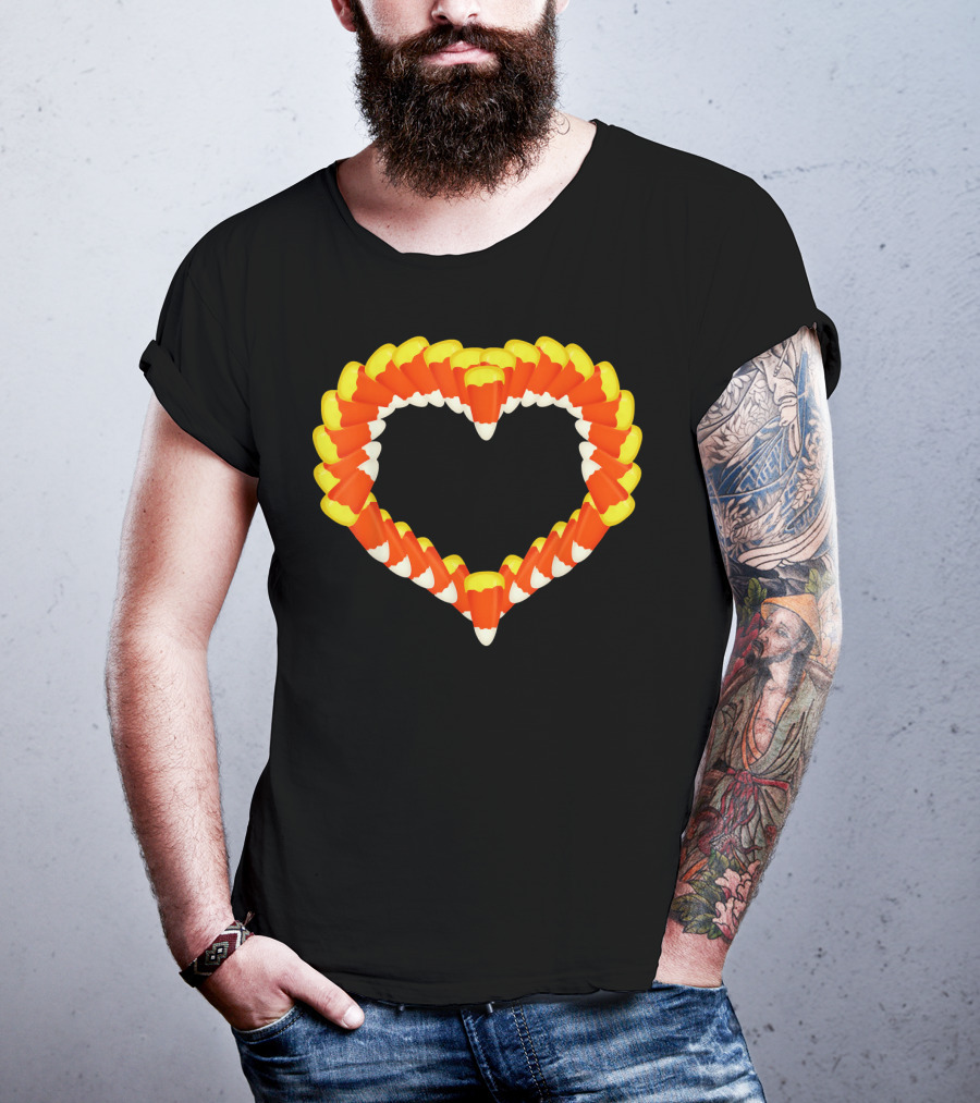 Heart Of Halloween Candy Corn Trick Or Treat T-Shirt