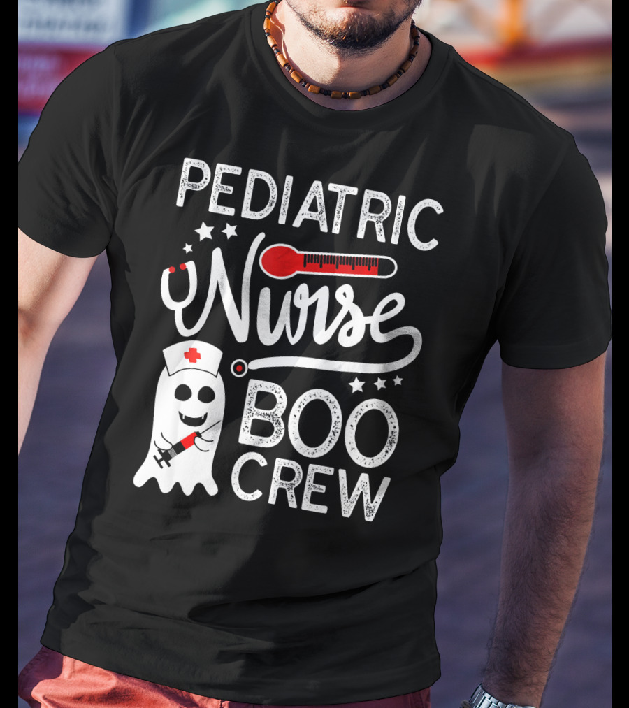 Pediatric Nurse Boo Crew Halloween Costume T-Shirt