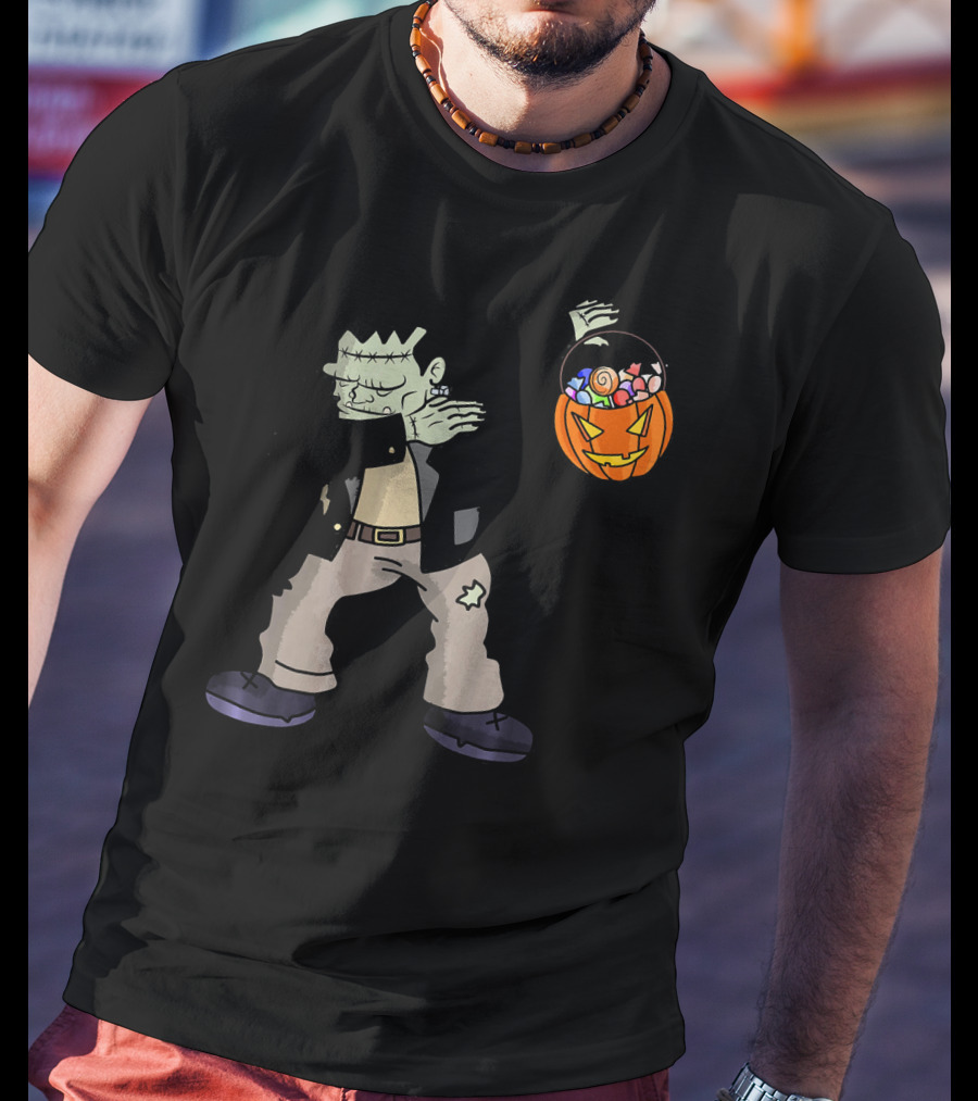 Happy Daboween Frankenstein Dab Candy Bucket T-Shirt