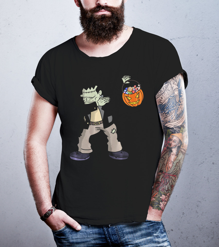 Happy Daboween Frankenstein Dab Candy Bucket T-Shirt
