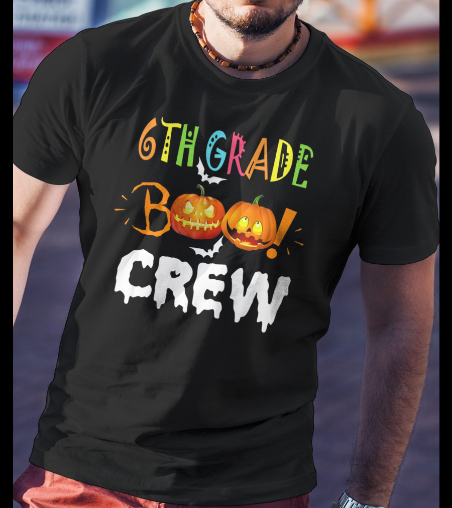 6th Grade Boo Crew Halloween Funny Pumpkins T-Shirt