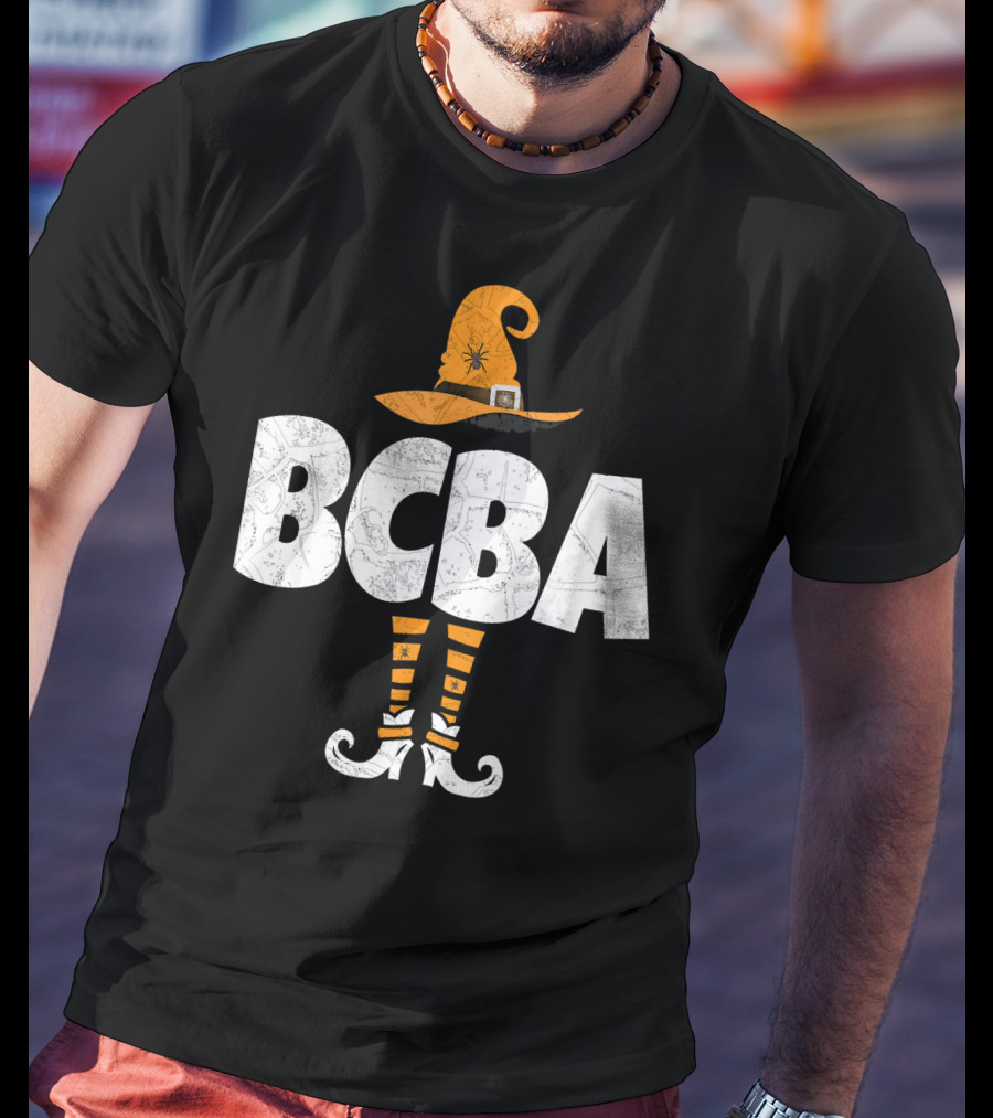 BCBA Witch Hat And Striped Socks Halloween T-Shirt