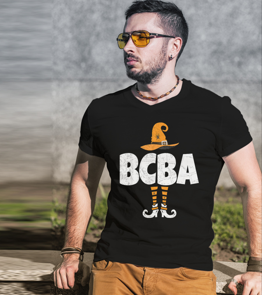 BCBA Witch Hat And Striped Socks Halloween T-Shirt