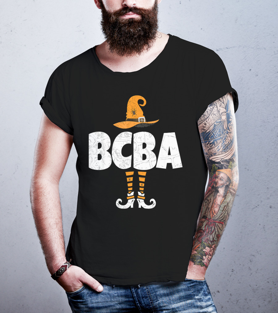 BCBA Witch Hat And Striped Socks Halloween T-Shirt