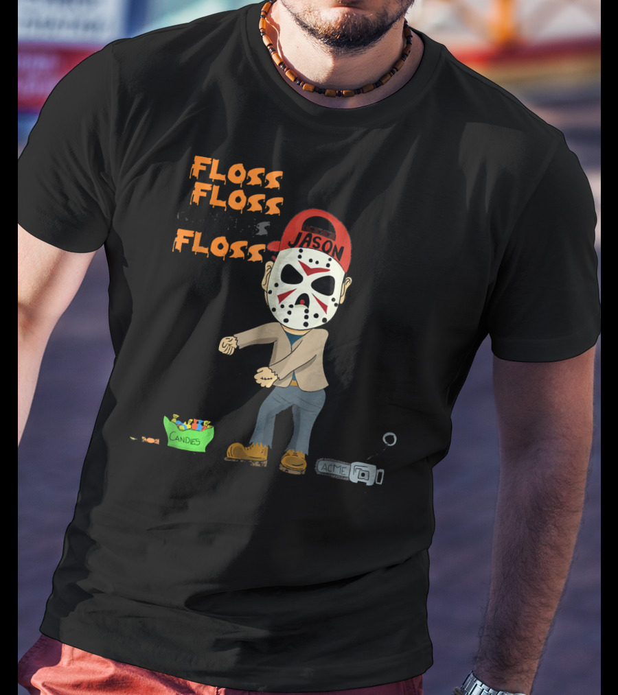 Floss Floss Floss Jason Mask Halloween Dance With Candy And Trap T-Shirt