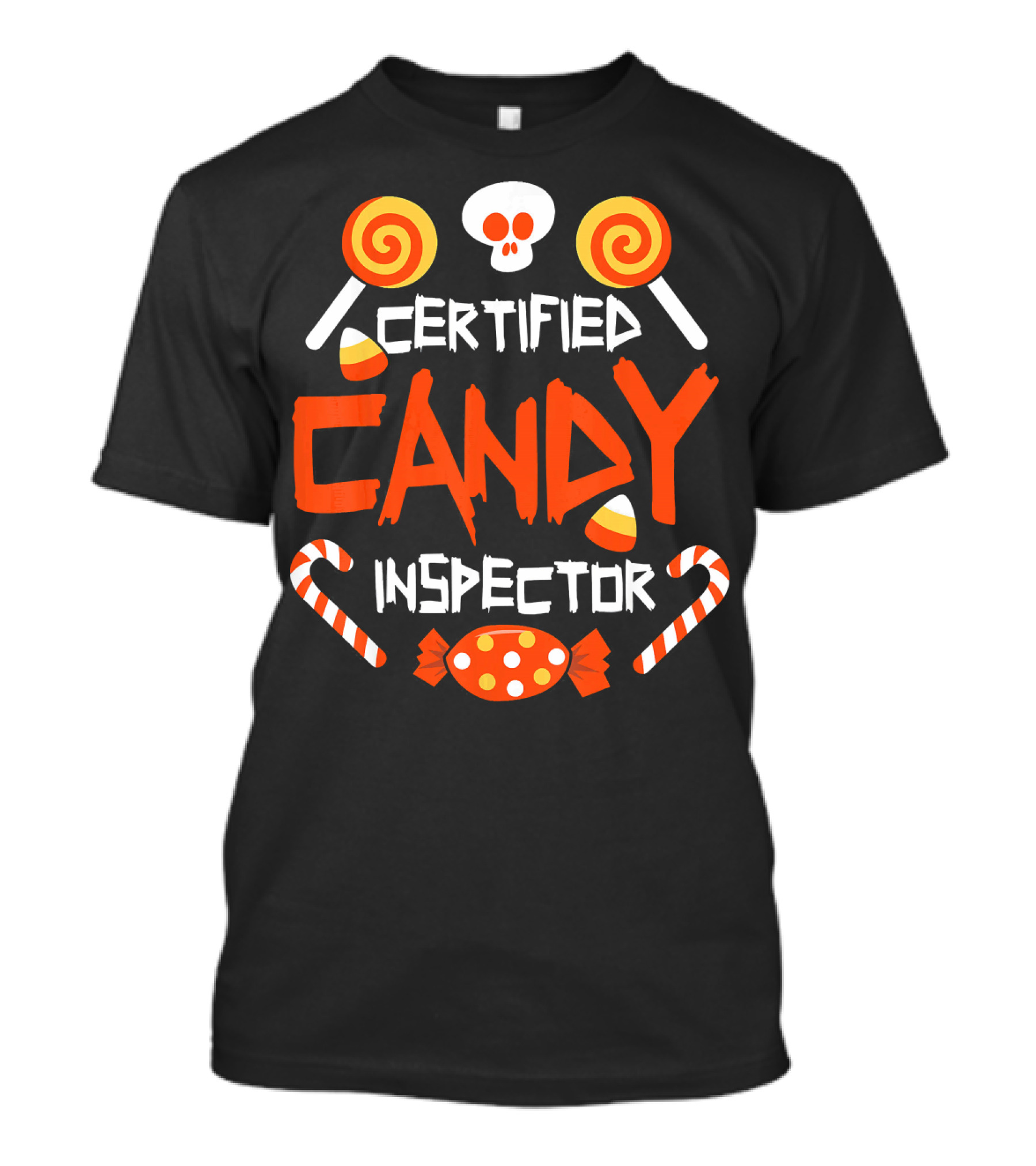 Certified Candy Inspector Halloween Sweets And Skull T-Shirt