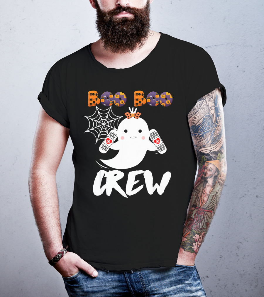 Boo Boo Crew Ghost With Bandages And Spider Web T-Shirt