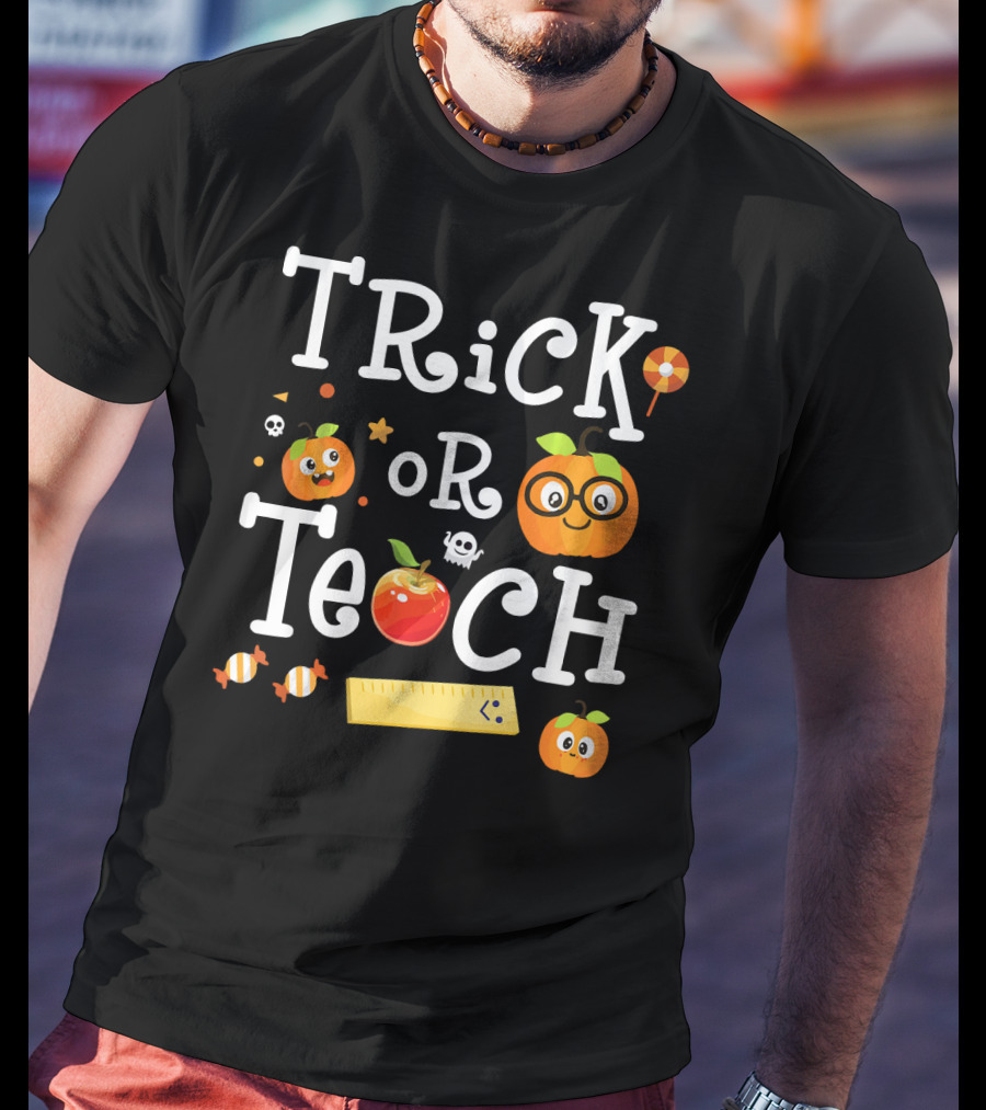 Trick Or Teach Scary Pumpkin Student Halloween T-Shirt