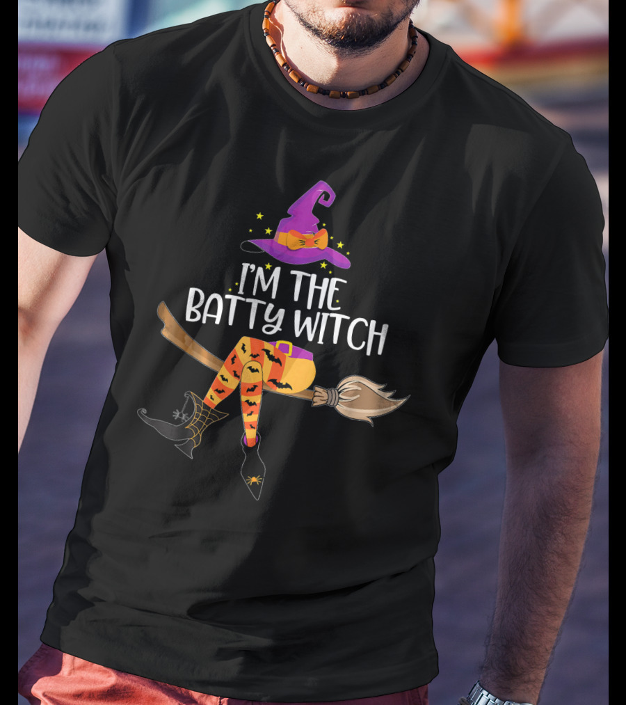 I'm The Batty Witch Halloween Broomstick Costume T-Shirt