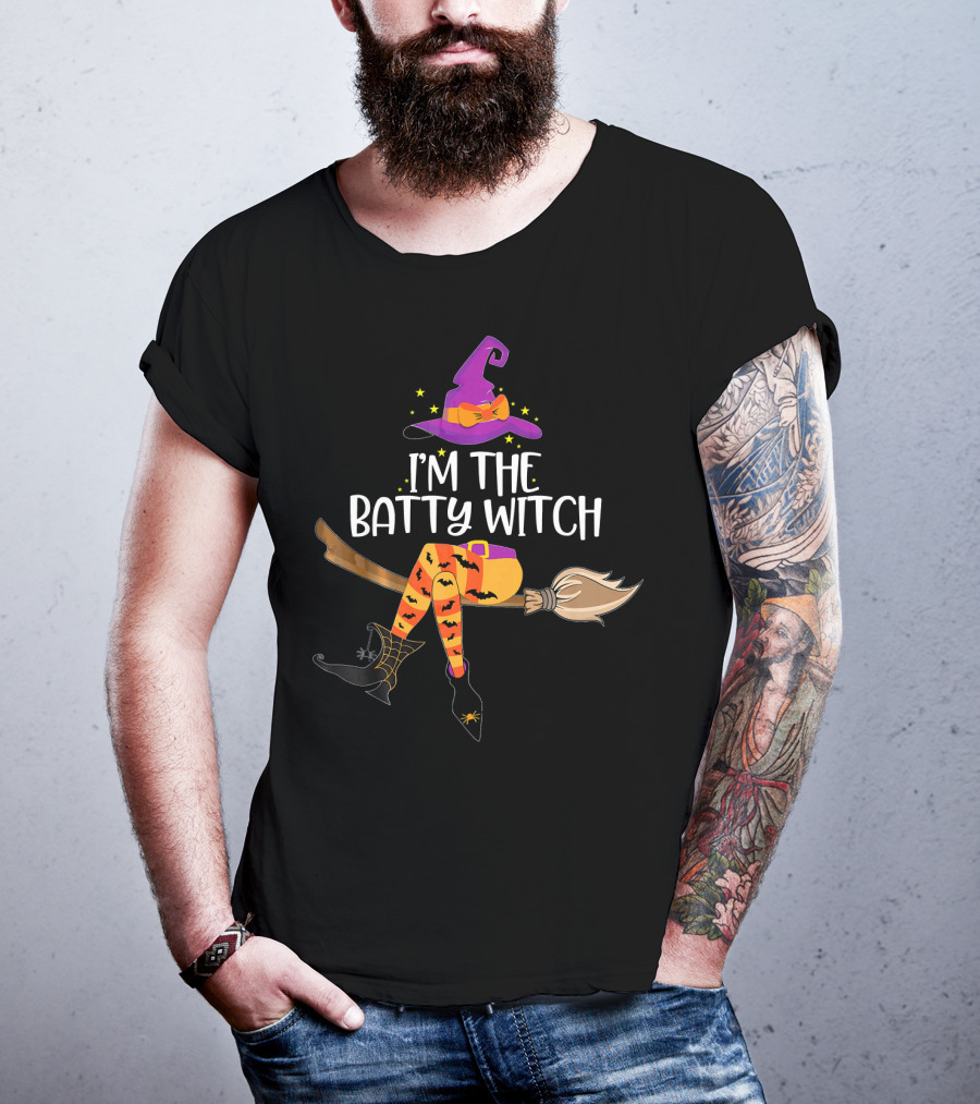 I'm The Batty Witch Halloween Broomstick Costume T-Shirt