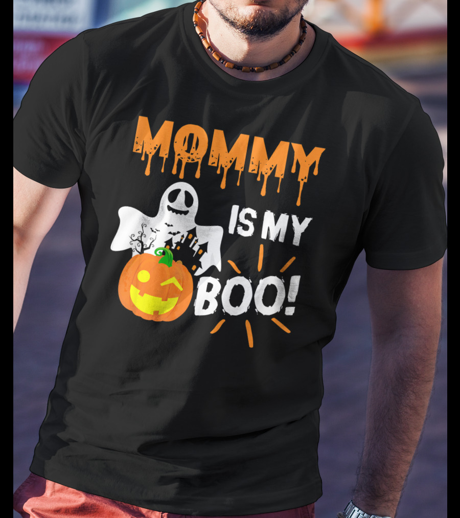 MOMMY IS MY BOO Ghost Pumpkin Halloween T-Shirt