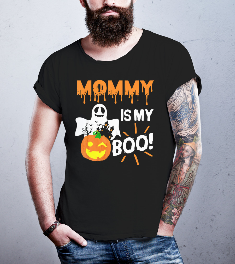 MOMMY IS MY BOO Ghost Pumpkin Halloween T-Shirt