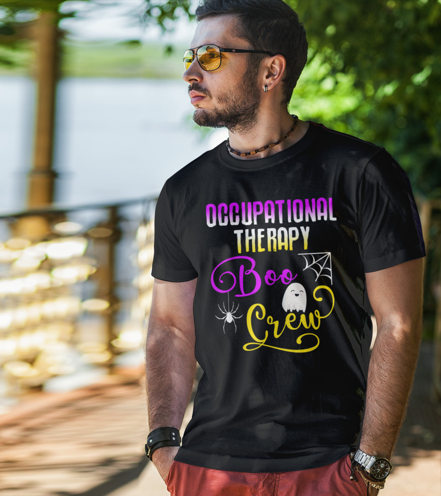 Occupational Therapy Halloween Boo Crew Ghost And Spider T-Shirt
